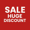 Red background with white text 'SALE HUGE DISCOUNT'